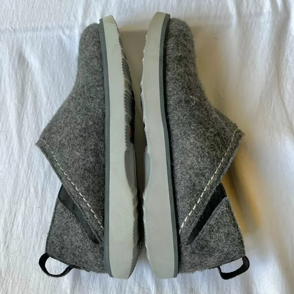 Samuel Hubbard Spring Back Men's Felt Slippers Shoes Charcoal Gray Size 9.5